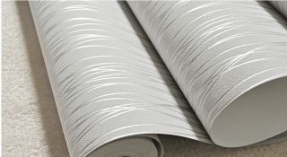 Classic Flocking Plain Stripe Modern Fashion Wallpaper Wall Paper Roll