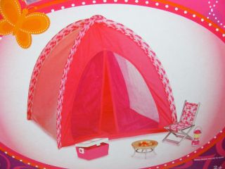 Pink Camping Set 18" Doll New Tent Lantern Fire Fits AG