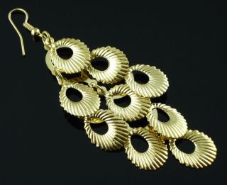 Fashion Sexy Gold Tone Carved Hollow Leaves Dangle Earrings Charm NB54