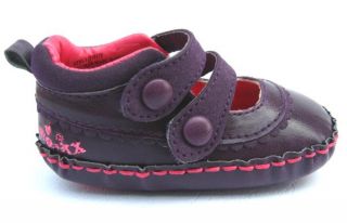Pretty Purple Baby Girls Crib Shoes Newborn Pre Walker US Size 1 2 3