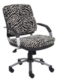 New Zebra Print Microfiber Fabric Home Office Swivel Tilt Desk Chairs with Arms