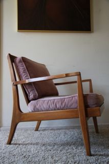 Vtg Mid Century Danish Modern Larsen Selig Style Walnut Lounge Chair