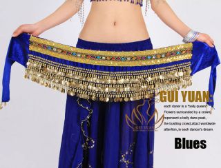 Belly Dance Costume Dancing Hip Scarf Wrap w Gold Coins