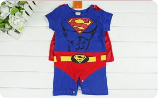 New Cosplay Superman Crawling Clothes Baby Toddler Fancy Playsuit 0 24months