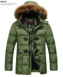 Hot Winter Men's Warm Hooded Fur Collar Long Down Jacket Outerwear Parka Coat