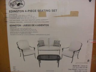Hampton Bay Edington 4 Piece Bare Cushion Seating Set