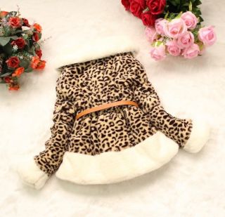 Hot Baby Girls Faux Fur Leopard Print Coat Kids Winter Warm Jacket Snowsuit 2 5Y