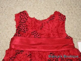 New "Red Soutache Sequin" Dress Girls Clothes 24M Christmas Winter Baby Holiday