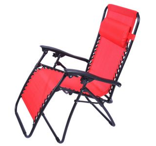 Outdoor Zero Gravity Chair Chaise Folding Recliner Lounge Chairs Patio Pool Red