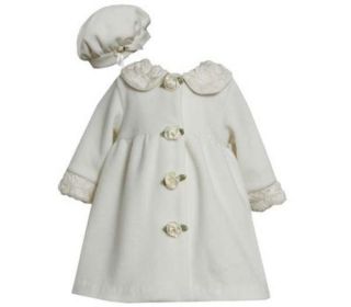 Bonnie Jean Dress Ivory Coat Hat Sizes 0 3 3 6 6 9 Months Baby Girls