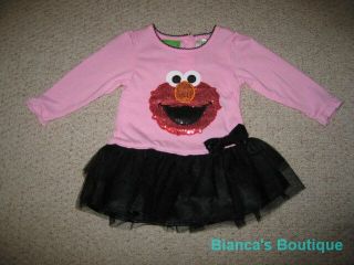 New "Sequin Elmo" Dress Girls Fall Winter Clothes 18M Infant Sesame Street Baby
