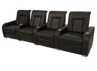 High Roller Home Theater Seating 4 Black Recliner Chair