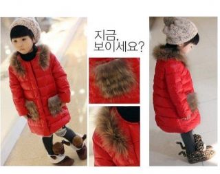 Casual Girls Toddlers Removable Faux Fur Winter Warm Coat Baby Jacket Snowsuits