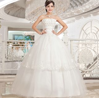 Women's Bra Type Sleeveless Bandage Strapless Bridal Gown Dress Wedding Dress