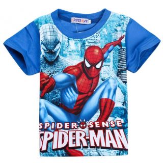 New Cool Kids Boys Girls Spider Man Short Sleeve T Shirts Size 4 5 Years 110