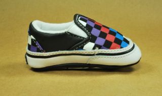 Vans Off Wall New Born Crib Shoes Authentic Classic Slip on Checkers 0KWK6T5