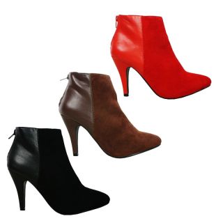 Womens Ladies Padded Faux Leather Stiletto High Heel Ankle Booties Shoes Boots