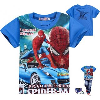 Kids Boys Girls Spider Man Cool Short Sleeve T Shirts Size 100 3 4 Years