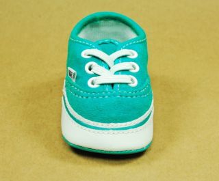 Vans Off The Wall Baby New Born Crib Shoes Authentic Scuba Blue White 0HKN0P5