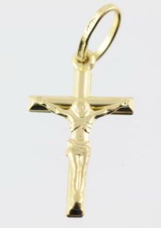 Christian Cross Crucifix 750 18kt Yellow Gold Pendant Medal Medallion