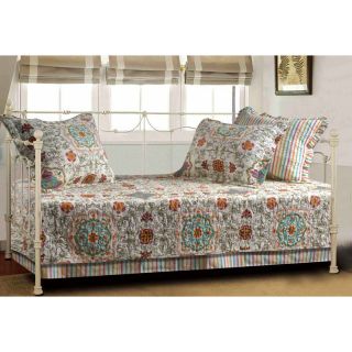 New Art Deco Bohemian Modern Retro Reverse Stripe 5pc Quilted Daybed Set 2 for 1