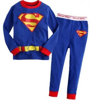 New Superman Baby Kids Boys Girls Pajamas Set Clothes Outfits Suits Age 2T