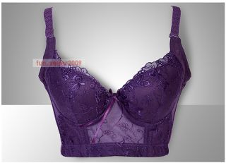 Purple Sexy New Push Up Padded Wide Side Support Bra Underwire 34 36 38 40A B