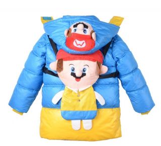 Kids Boys Girls Baby Classic 3D Mario Bag Hoodies Coat Winter Thicker Snowsuits