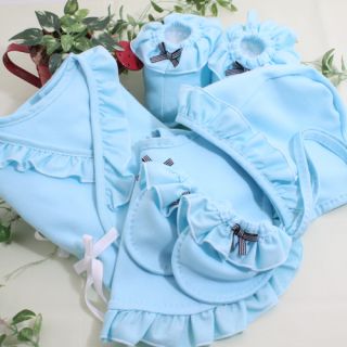 Customized Homemade Blue Clothing Sleepers Lot Gifts for Newborn Baby Boys Set