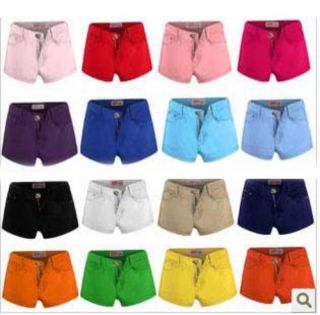 Various Color Cotton Short Pants Low Rise Stretch Hot Pants Basic Jeans