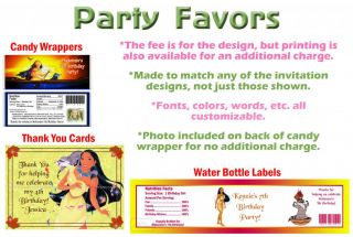 Princess Pocahontas Birthday Party Ticket Invitations Supplies and Favors