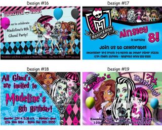 Monster High Birthday Party Ticket Invitations Supplies and Favors