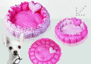 100 Cotton Pink Double Side Round Dog Cat Pet Bed House