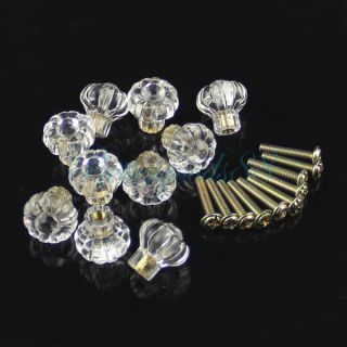 10pcs 20mm Clear Arcylic Door Pull Knob Drawer Cabinet Cupboard Handle Hardware