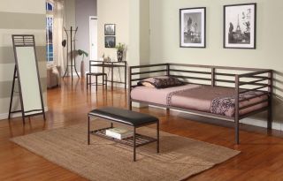 Kings Brand Bronze Finish Metal Annabella Collection Twin Size Day Bed Daybed