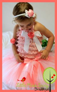 Baby Girl Toddler Coral Salmon Watermelon Romantic Pink Tutu Skirt Sz 0000 6 Yr