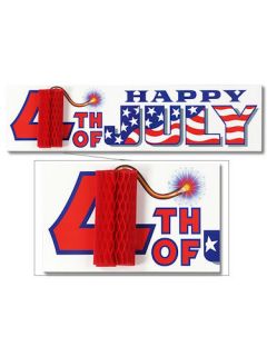 Happy 4th July Independence Day American Banner Sign