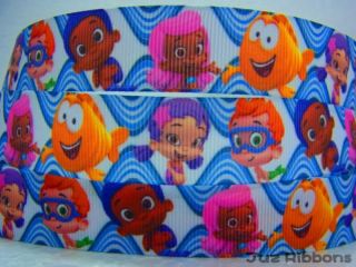 7 8" inch Colorful Bubble Guppies Printed Grosgrain Ribbon 1 5 10 Yards