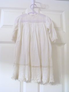Handmade Antique White Baby Dress Early 1900'S