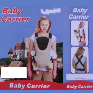 Front Back Baby Carrier Infant Backpack Sling Wrap Harness Taslan Cream Coloured