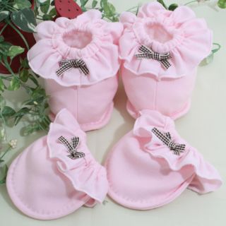 DIY Clothing Covering No Scratch Hand Mittens Socks for Infant Newborn Baby Girl