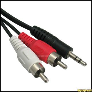 PC Laptop Stereo 3 5mm to 2 RCA Male Audio Cable 5 Ft