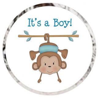 324 Preprinted Baby Shower Kiss Candy Favor Labels It's A Girl Boy Monkey