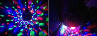 Mini RGB LED Crystal Magic Ball Rotating Bulb Lamp Laser Stage Lighting 3W
