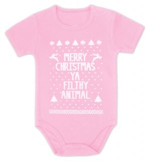 Ugly Sweater Merry Christmas Ya Filthy Animal Baby Onesie Grow Gift Boy Girl Mom