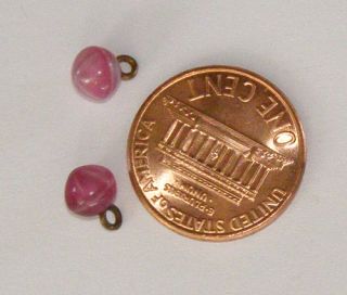 Vintage Tiny Star Moonstone Glass 4mm Doll Shoe Button Pink