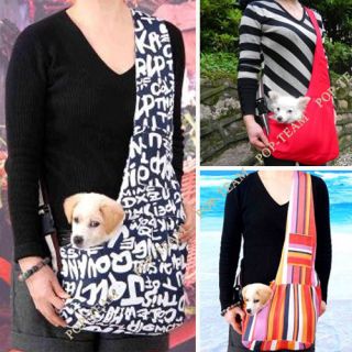 3 Colors Strip Oxford Cloth Sling Pet Dog Cat Shoulder Carrier Bag 3 Size T68