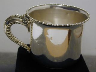 Sweet Antique Gorham Sterling Silver Child Baby Cup Monogrammed Heavy Vintage