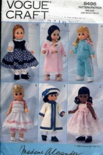 8" Madame Alexander Doll Clothes Pattern Dress Vogue 8496 445 Puddin Victoria