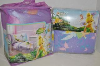 New Disney Tinkerbell Fairies 7pc Toddler Bedding Set Quilt Sheets Valance Cot